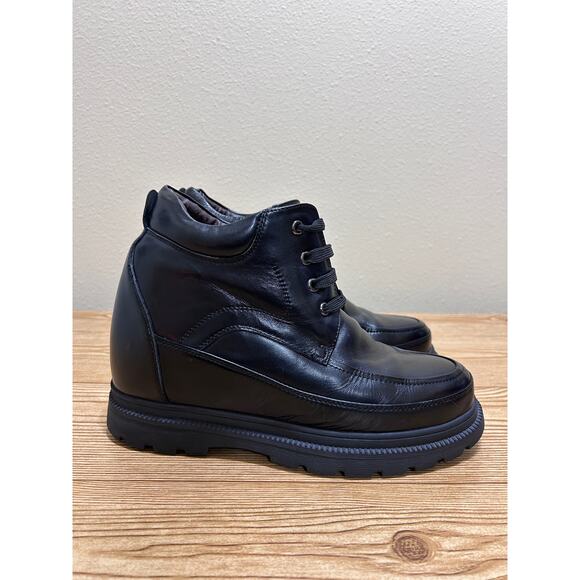 Calden Men’s Black Leather Elevator Boots 5.2” Height Increase K511615 US Size 9 main image 7
